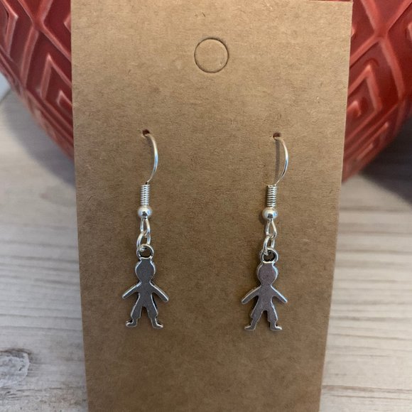 Silver Little Person Dangle Earrings - Picture 1 of 2